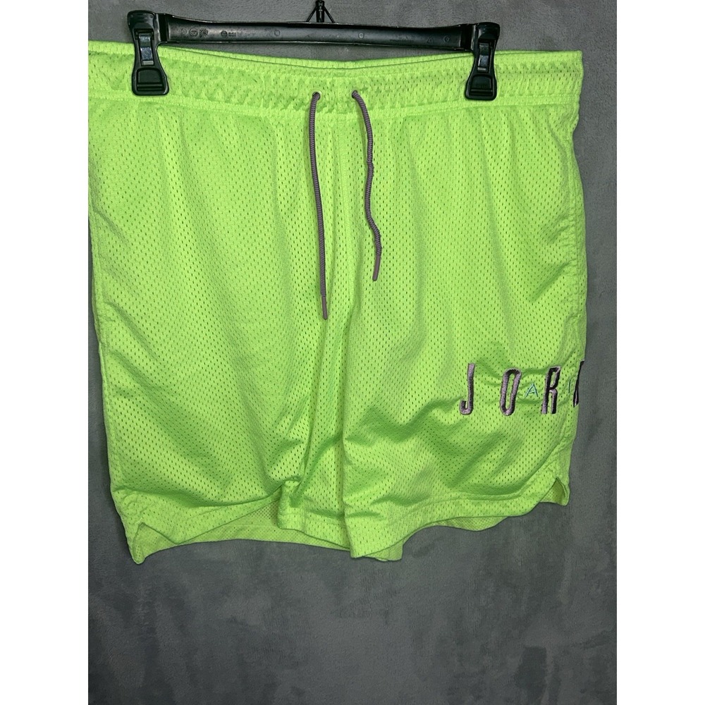 Nike Air Jordan Jumpman Dazzle Shorts Size M Lime Green Gym Running Training
